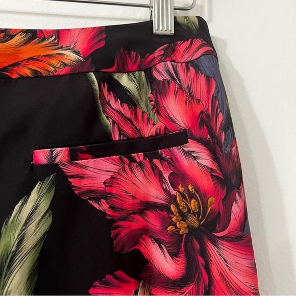 Women’s M Wide Leg Pleated Pants Dark Floral Fairy Grunge Boho Whimsigoth Office - Picture 5 of 9